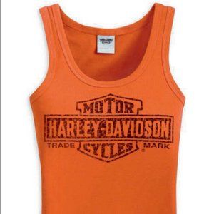 Harley-Davidson® Women's Bar & Shield Trademark Logo Tank, Orange